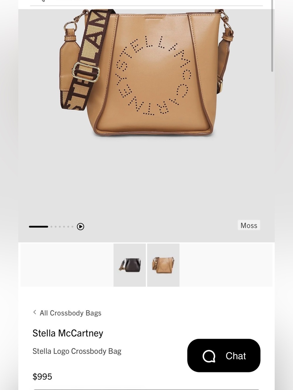 🎉Host Party Pick🎉 Stella McCartney Tan Logo Perforated Crossbody Bag with Strap - Picture 9 of 9